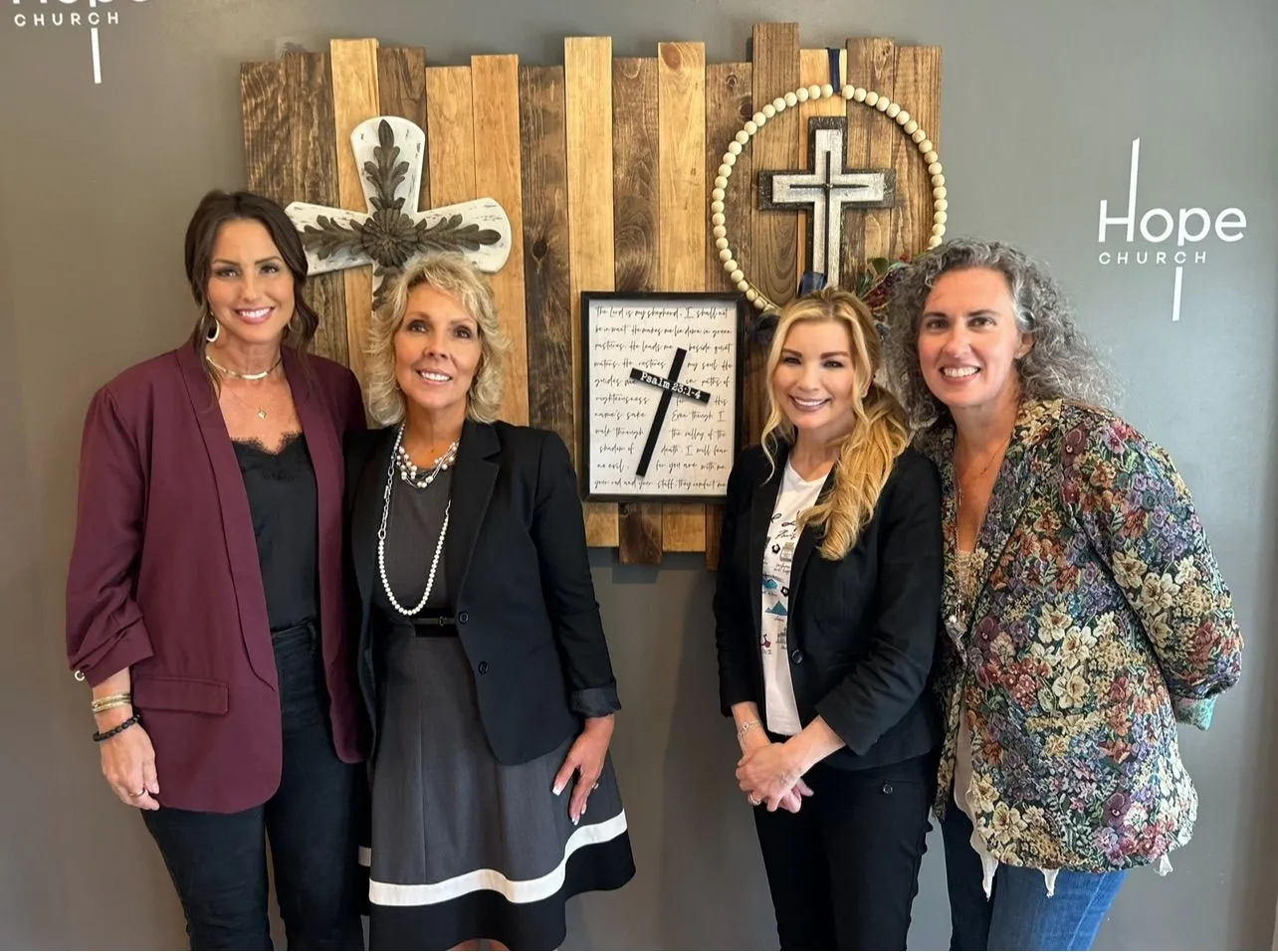 Four women standing together at Hope Church