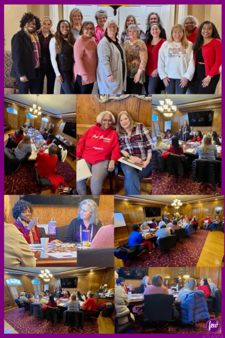 Collage of women at the January 17 gathering